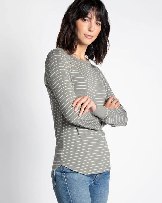 Stacy Top Olive Stripe