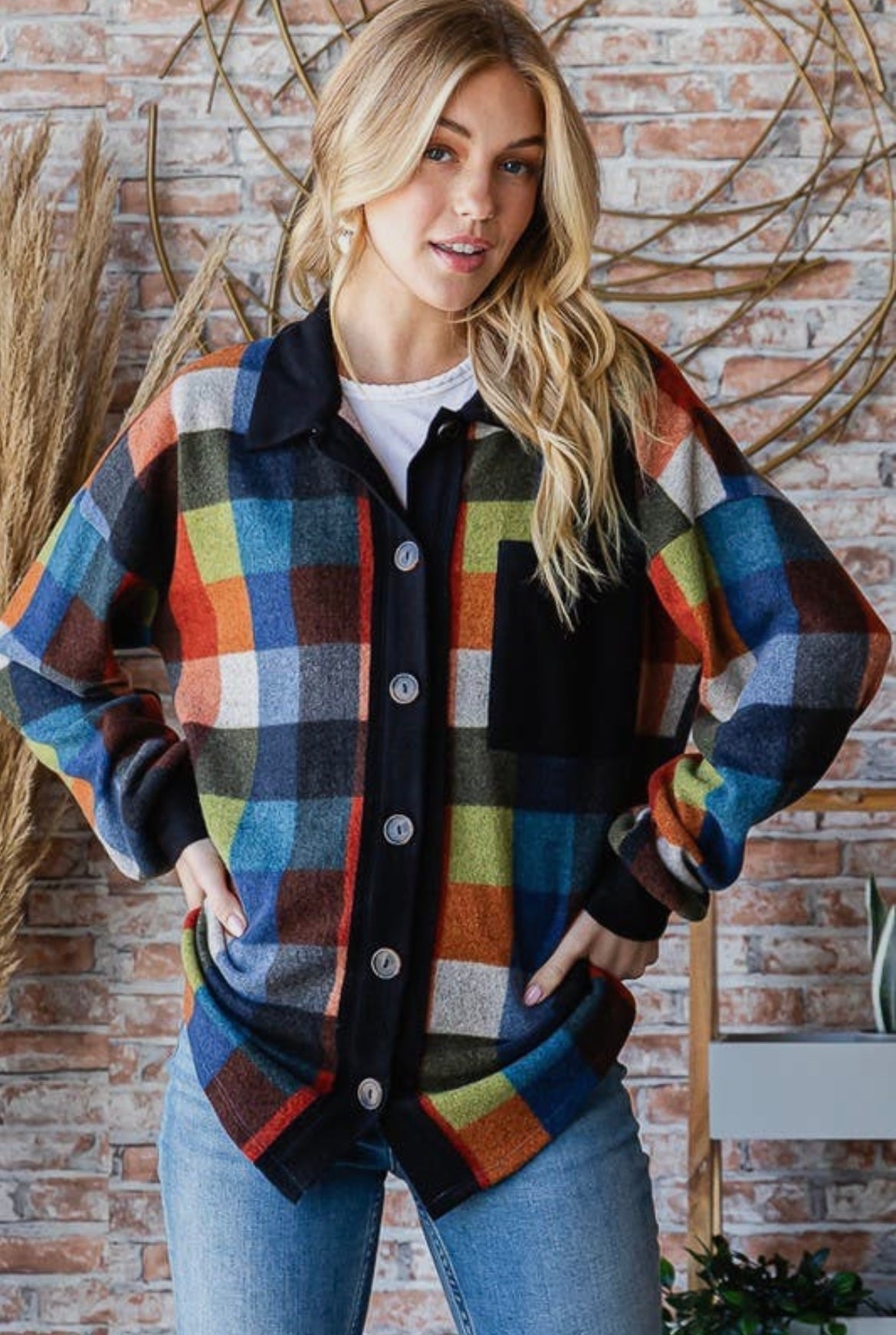 Rust Multi Plaid Shacket