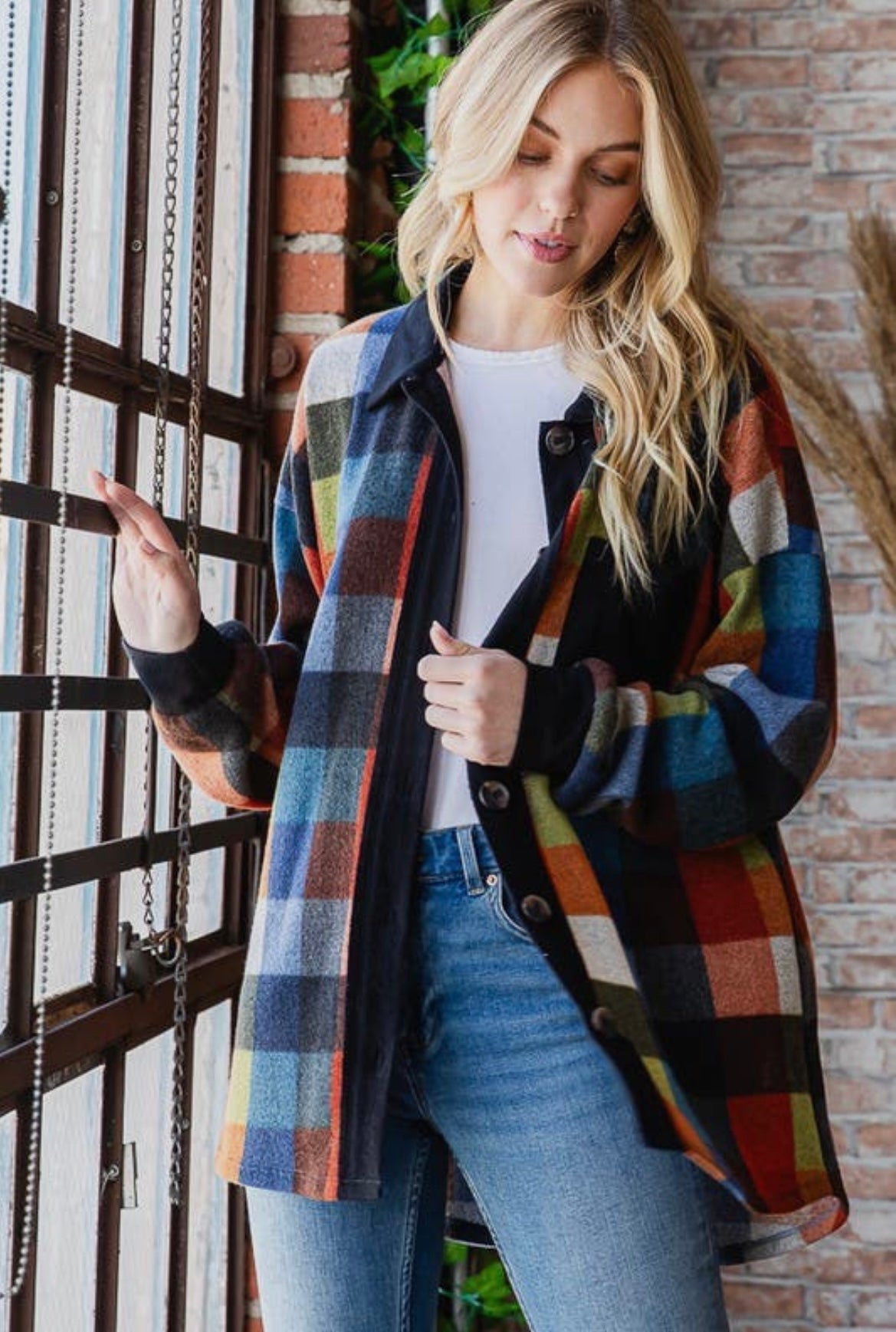 Rust Multi Plaid Shacket