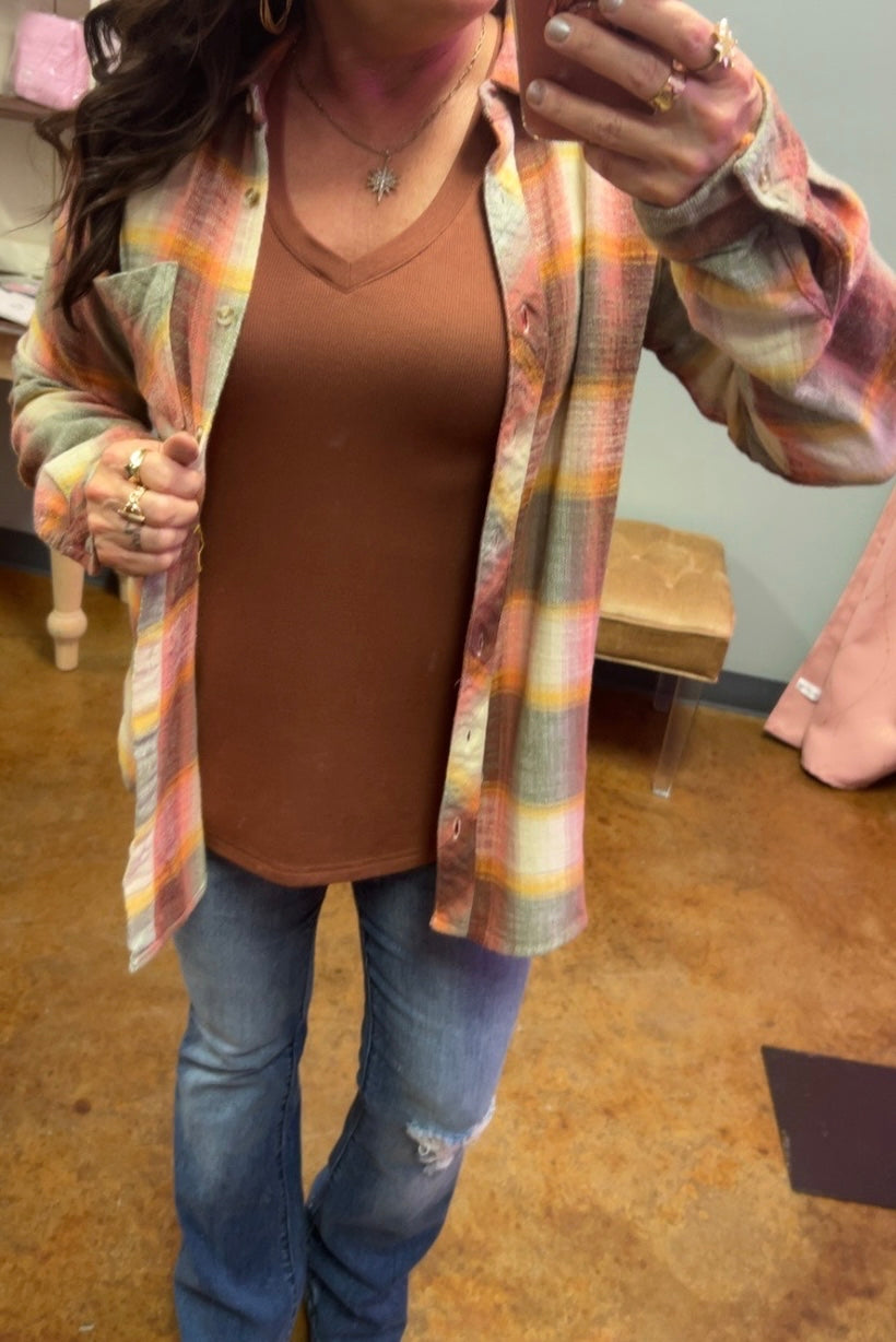 Abbott Sunset Plaid Top