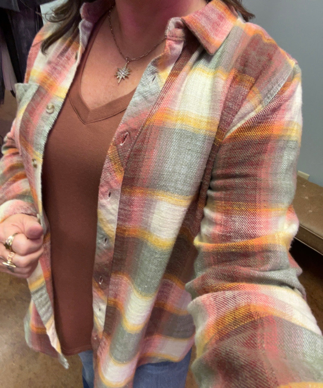 Abbott Sunset Plaid Top