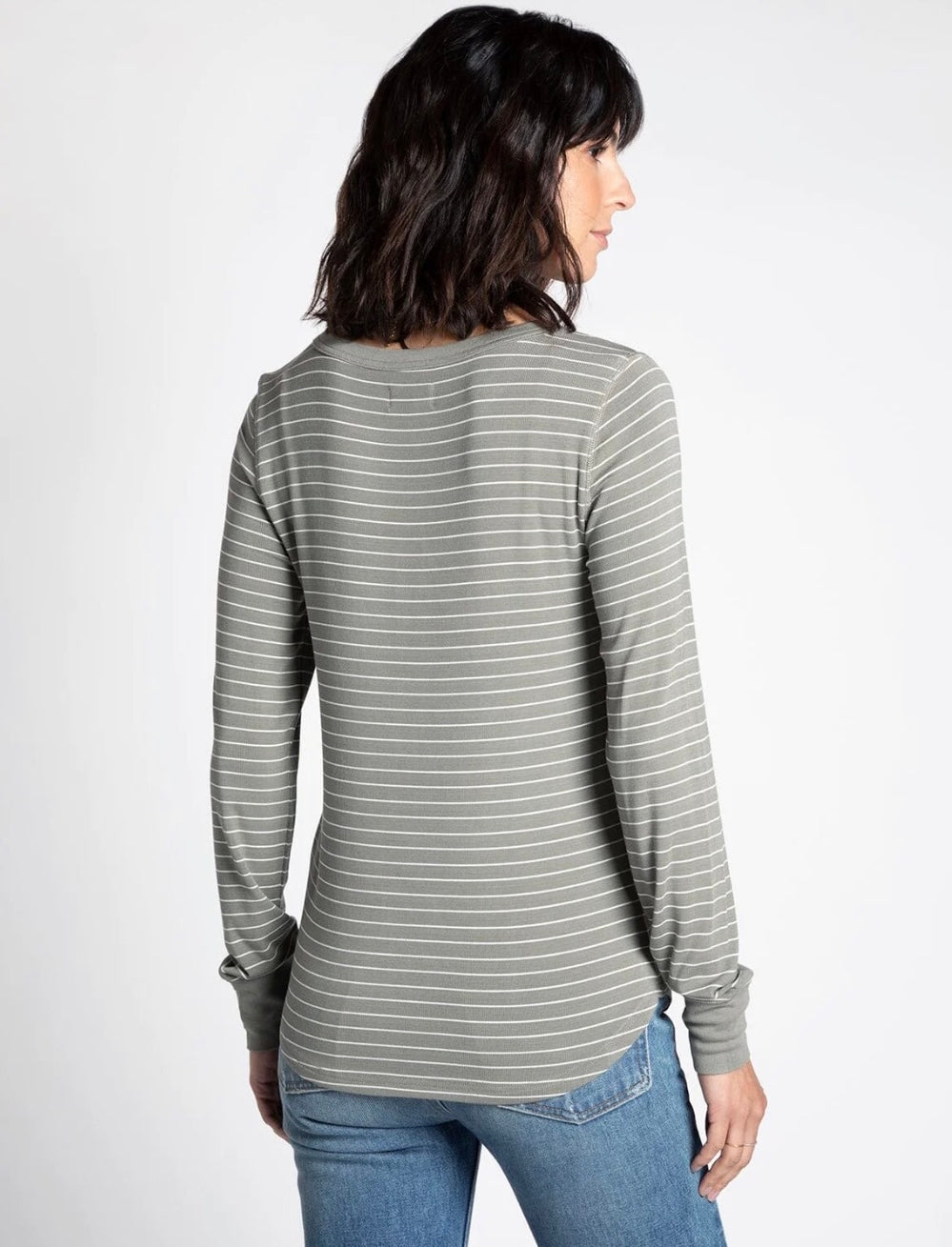 Stacy Top Olive Stripe