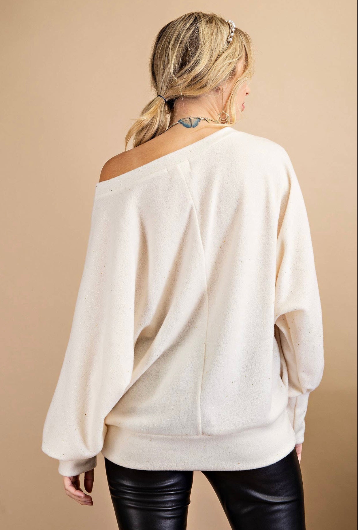 Incandescent Cream Off Shoulder Top