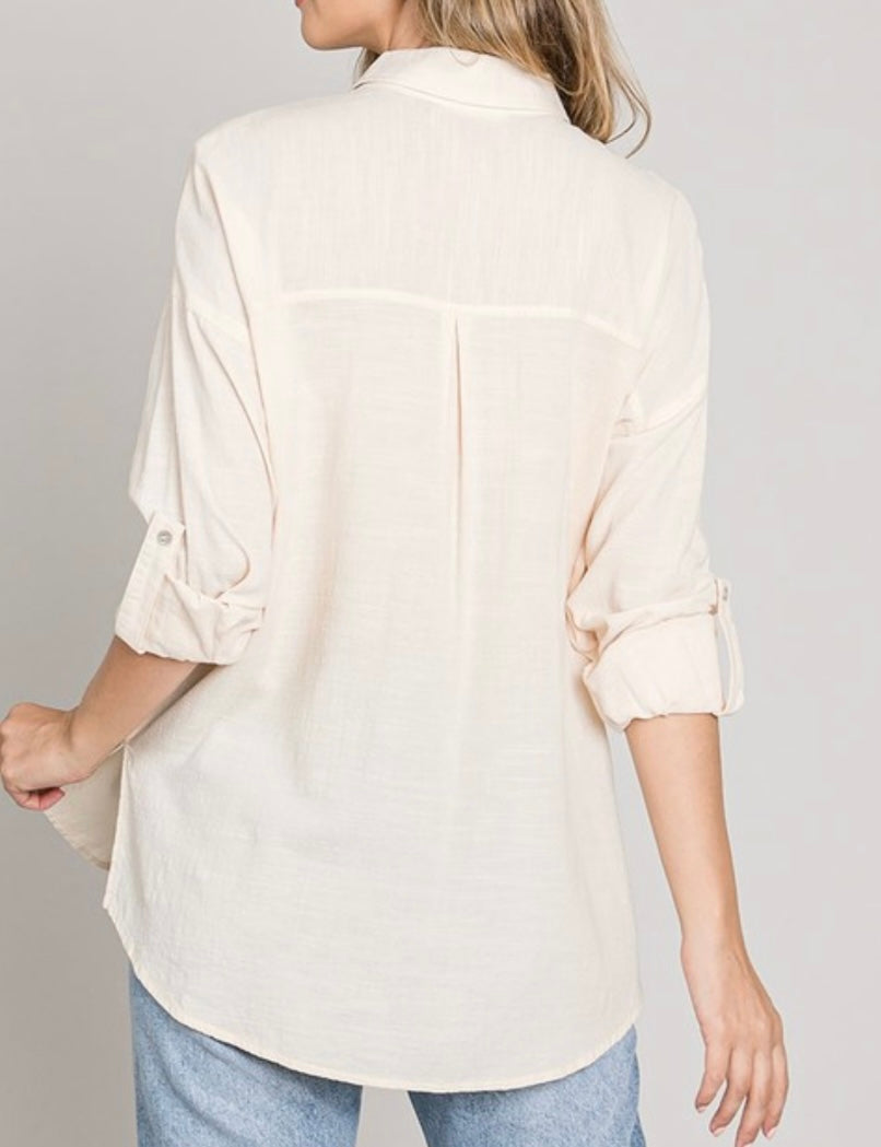 Leisurely Cotton Button Down Shirt