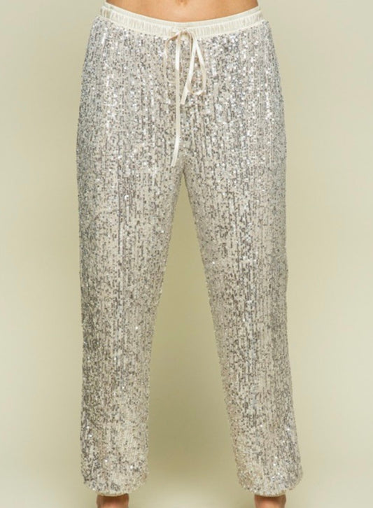 Champagne Sequin Joggers