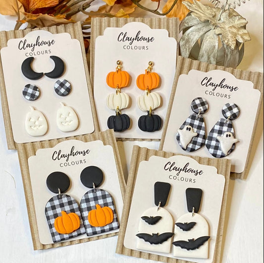 Clay Trio Pumpkins Earrings