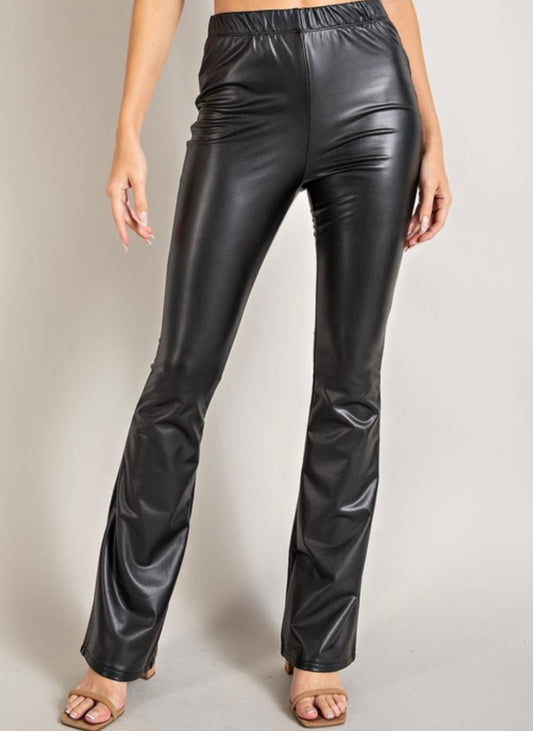 Faux Leather Flare Pants