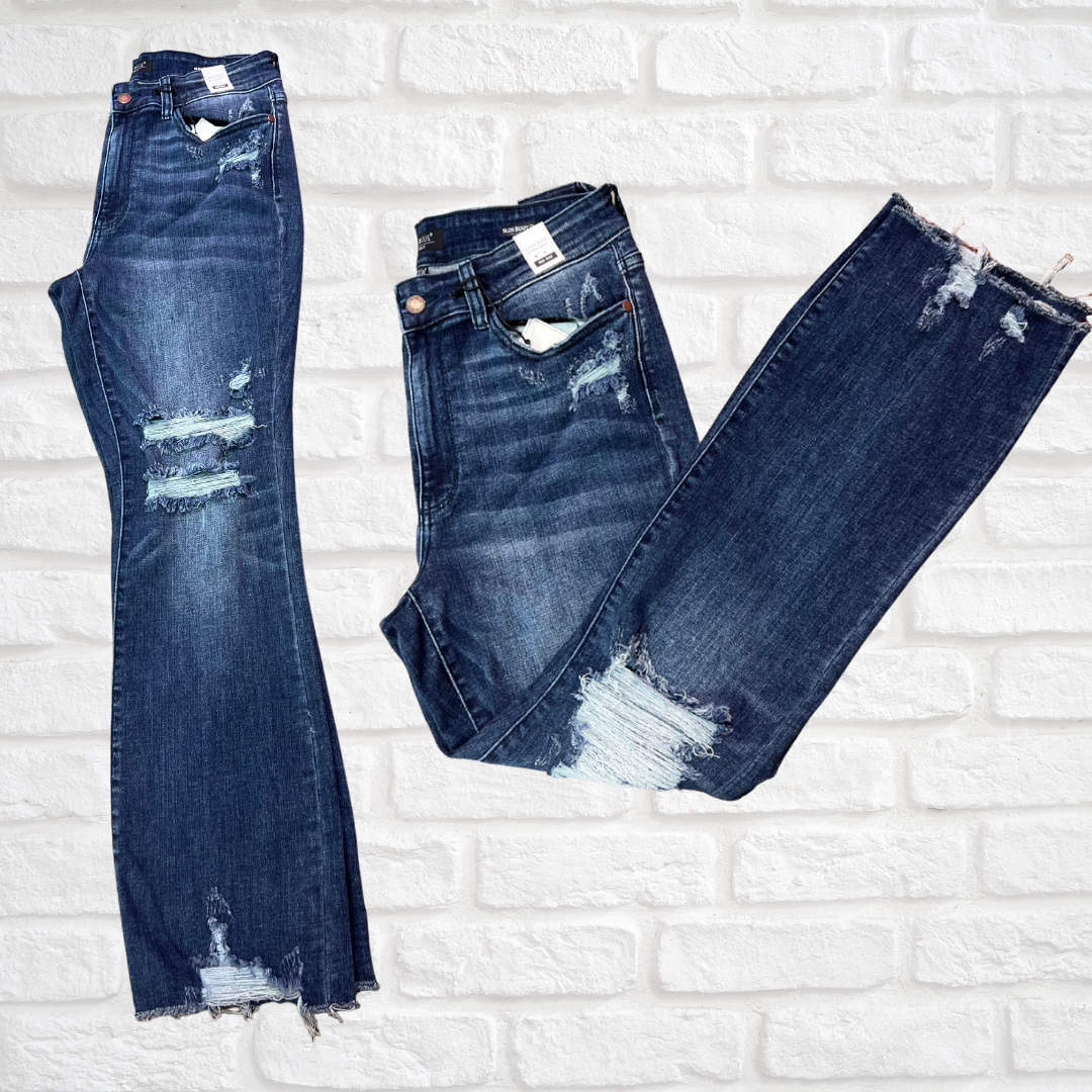 Judy Blue Distressed Bootcut Plus Denim