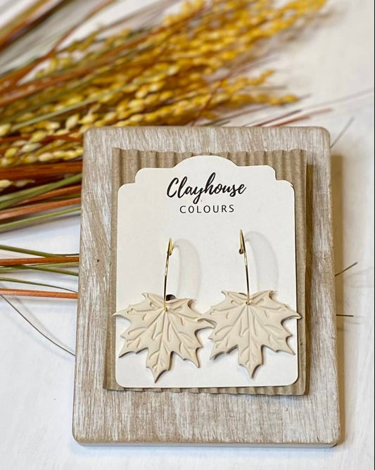 Clay Leaf Earrings