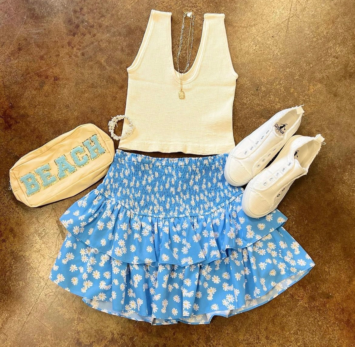 Blue Daisy Skort