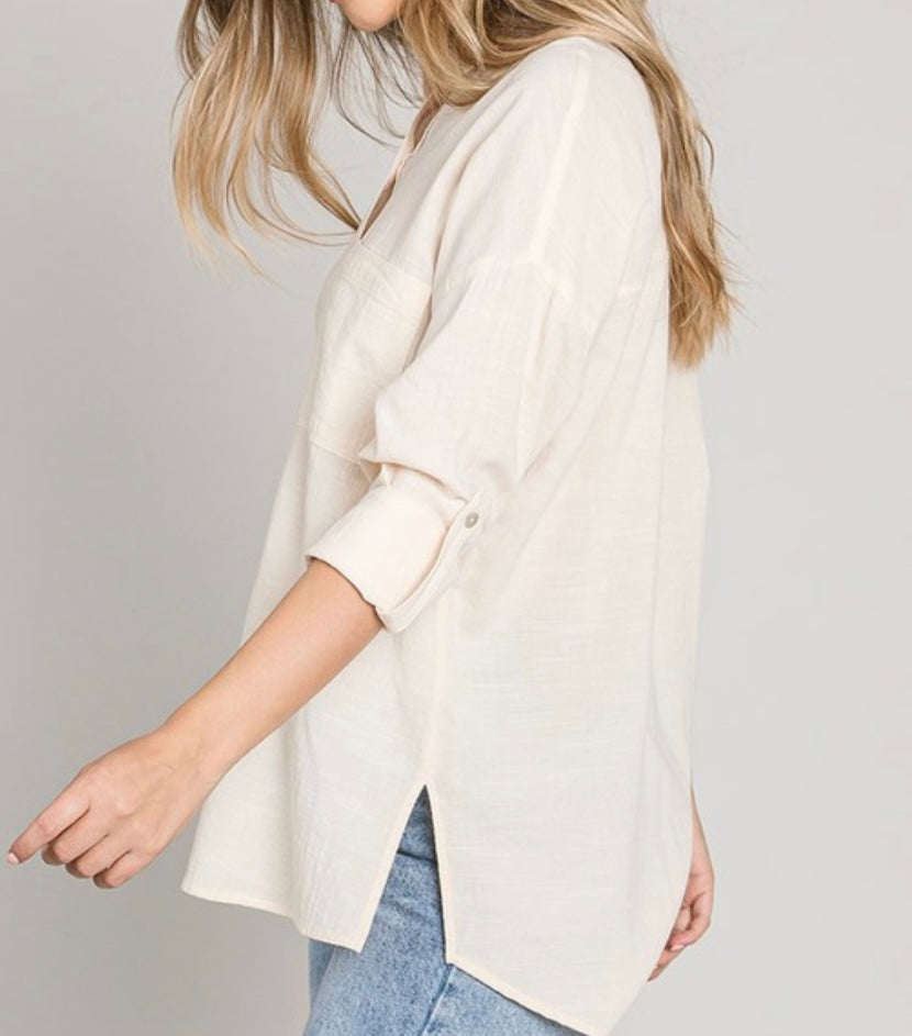 Leisurely Cotton Button Down Shirt