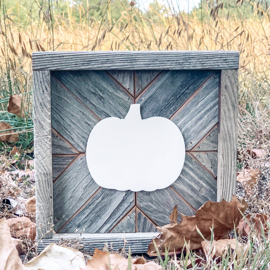 Fall Geometric Pumpkin Wood Sign