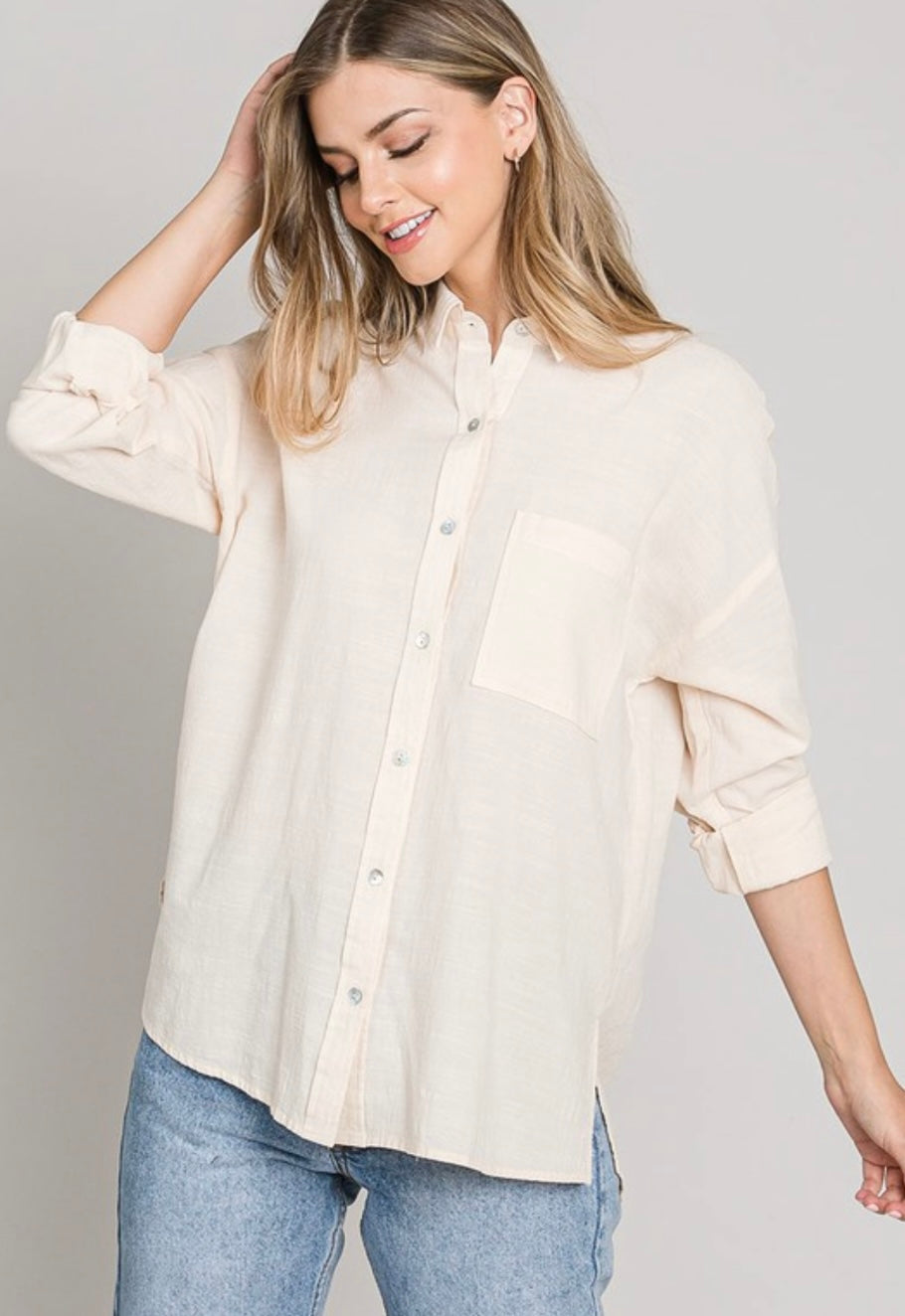 Leisurely Cotton Button Down Shirt