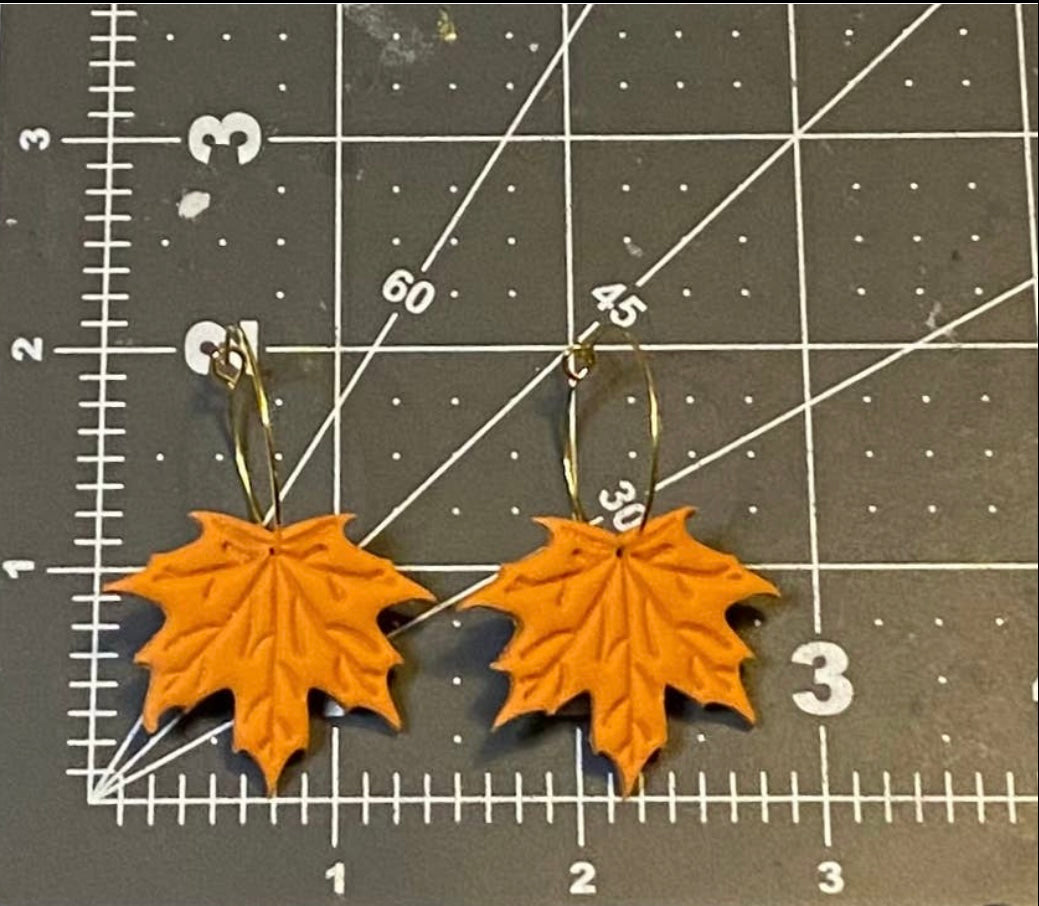 Clay Leaf Earrings