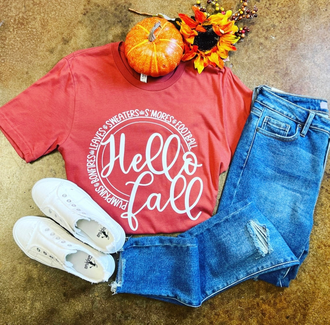 Hello Fall Tee Plus