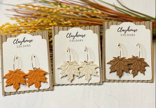 Clay Leaf Earrings